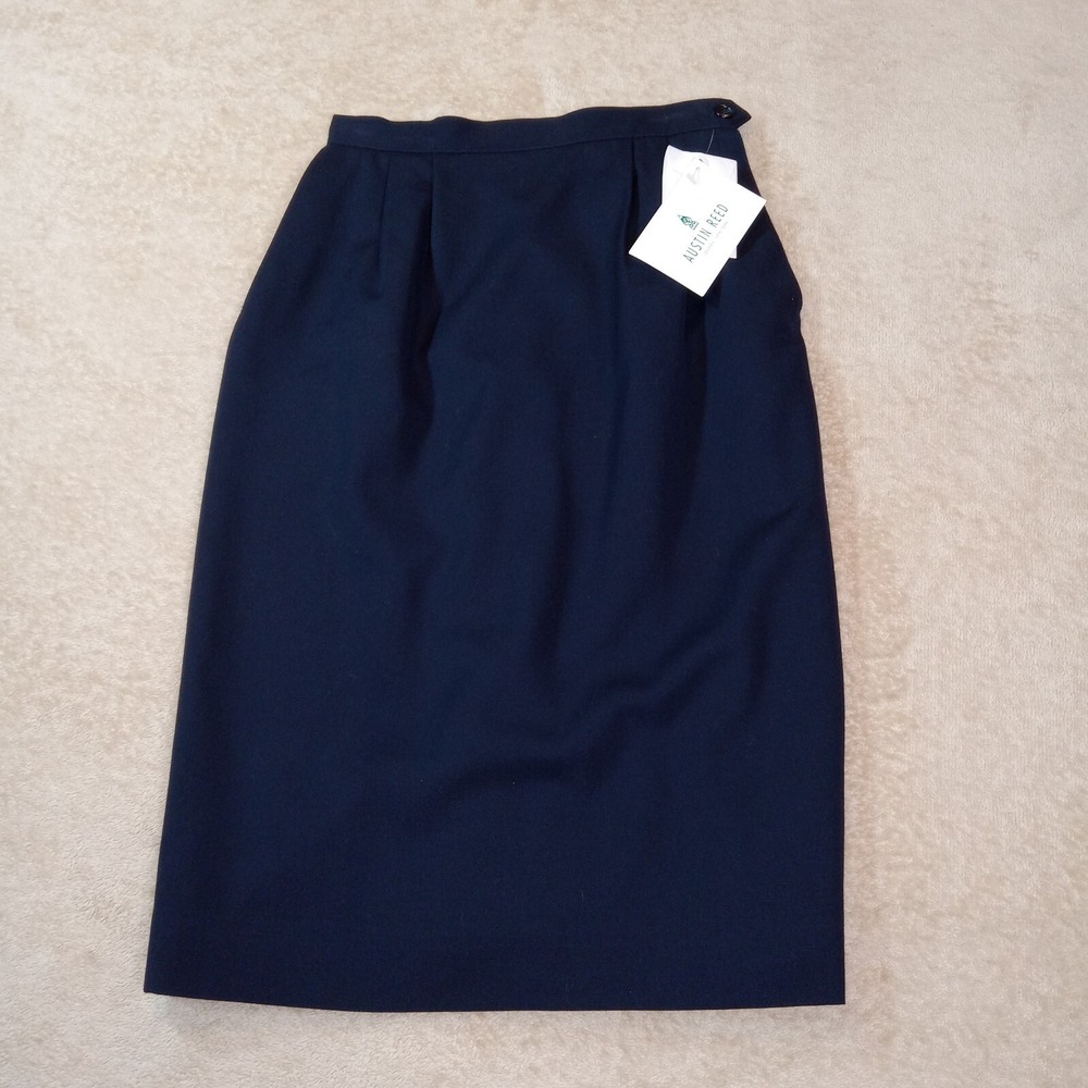 Austin Reed NWT 100% Worsted Wool Women's Skirt Size 4 Petite Navy